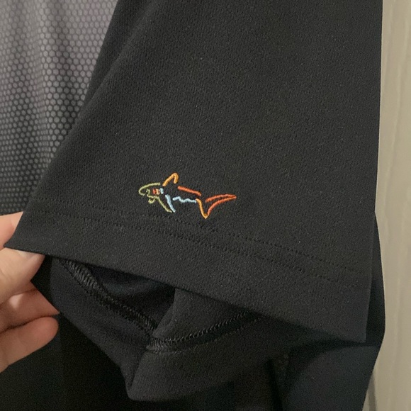 MENS Greg Norman Black Ombré Five Iron Play Dry Polo - Picture 2 of 6